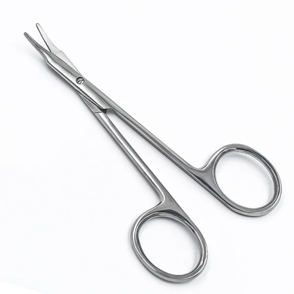 03.PI.348.1. Ножиці офтальмологічні Стівенса, для рогівки, вертикально-зігнуті, тупокінцеві, 113 мм. PARADISE